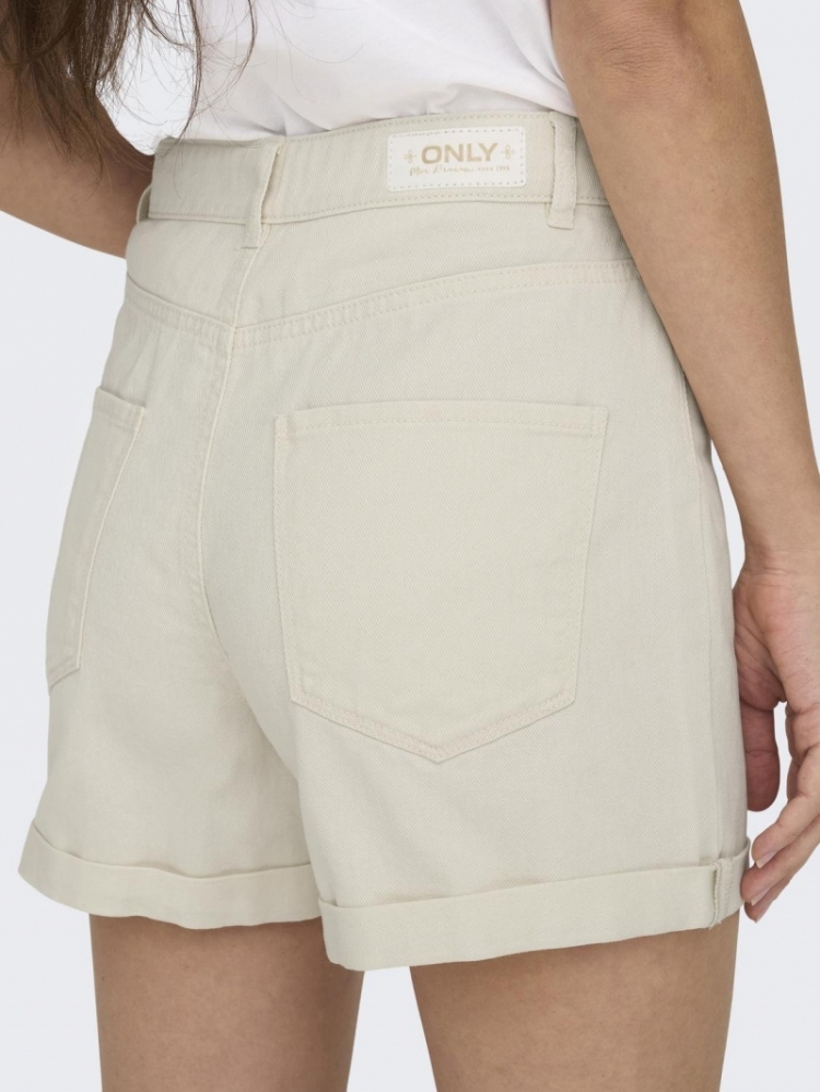 ONLVEGA LIFE HW MOM SHORTS NOO 234755 Ecru