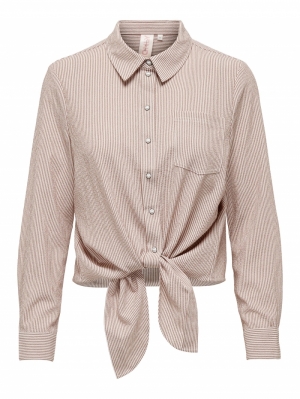 ONLLECEY LS KNOT SHIRT NOOS WV 227035003 Toast