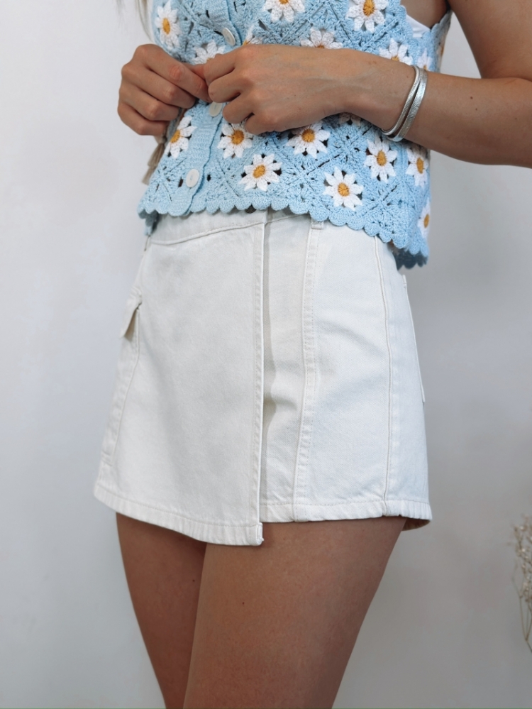 ONLMIRA REG ECRU DNM SKORT TAI 234755 Ecru