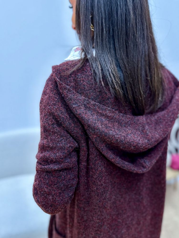 VMDOFFY LS OPEN HOOD CARDIGAN 198929003 Syrah