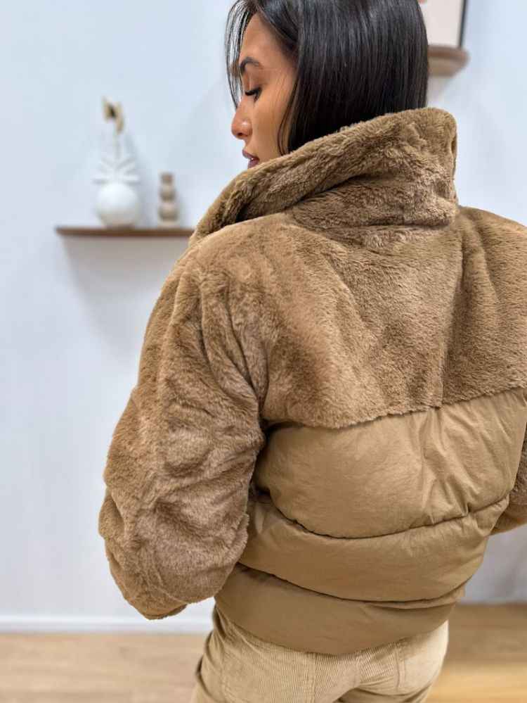 ONLWANJA FUR PUFFER MIX JACKET 302321 Cocoa Cr