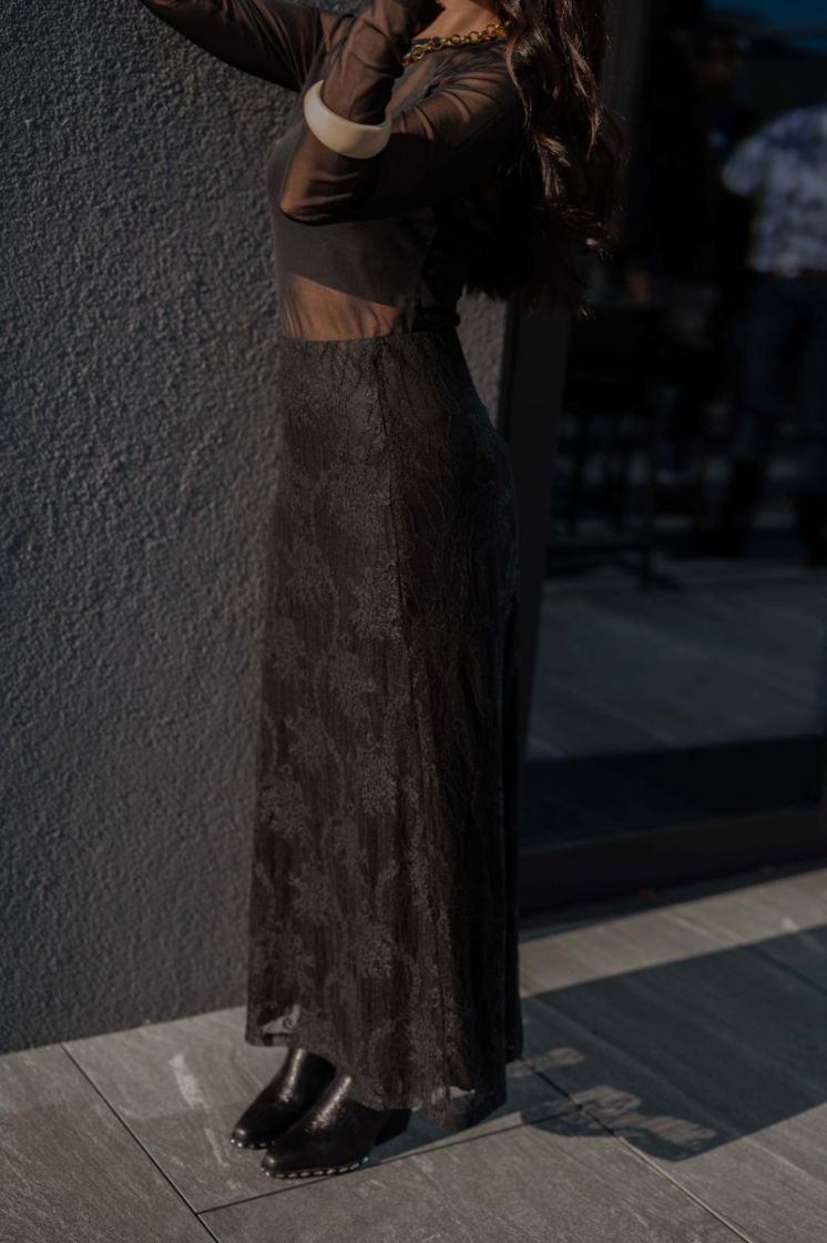 VIFEMMA HW LACE ANKLE SKIRT 295042 Black Be