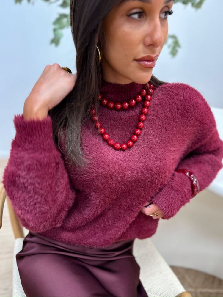 PCOVY LS MOCK NECK KNIT PWP BC 188938 Tawny Po