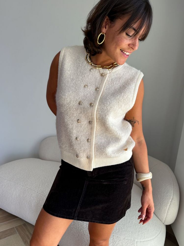 JXMIA FLOCK SHORT DENIM SKIRT  303387 Brown De
