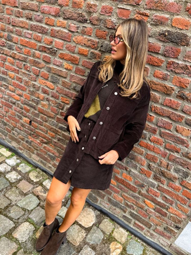 VMJAMIE LS CORDUROY SHACKET MI 297957 Chocolat