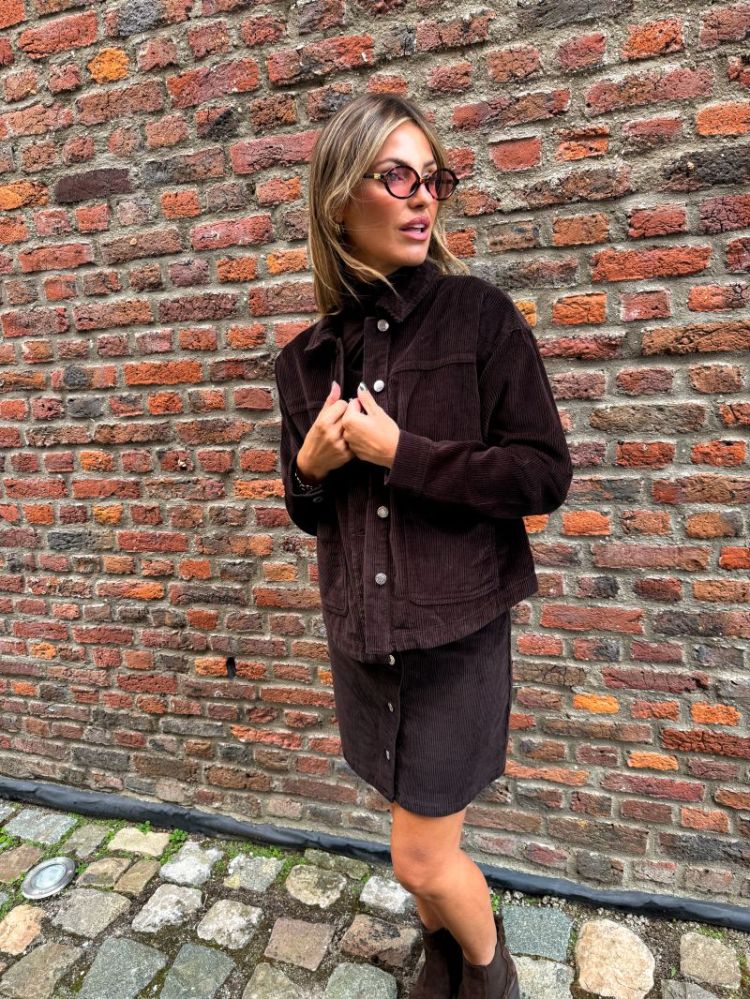 VMJAMIE LS CORDUROY SHACKET MI 297957 Chocolat