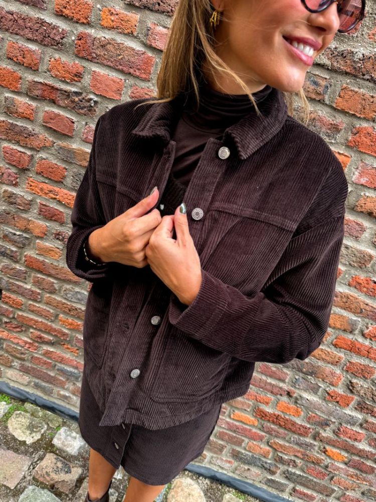VMJAMIE LS CORDUROY SHACKET MI 297957 Chocolat