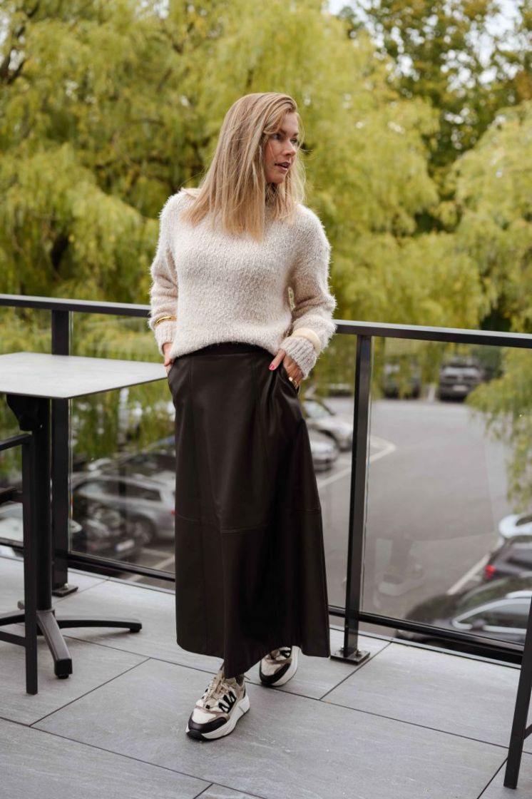VMOLIVE HW COATED ANKLE SKIRT  297957 Chocolat