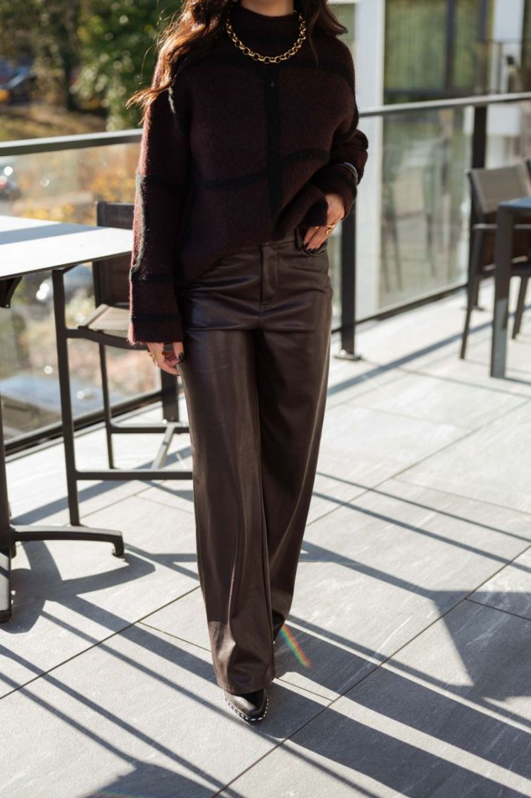 VIELANA HW FREYA LOOSE PANTS 196326 Coffee B