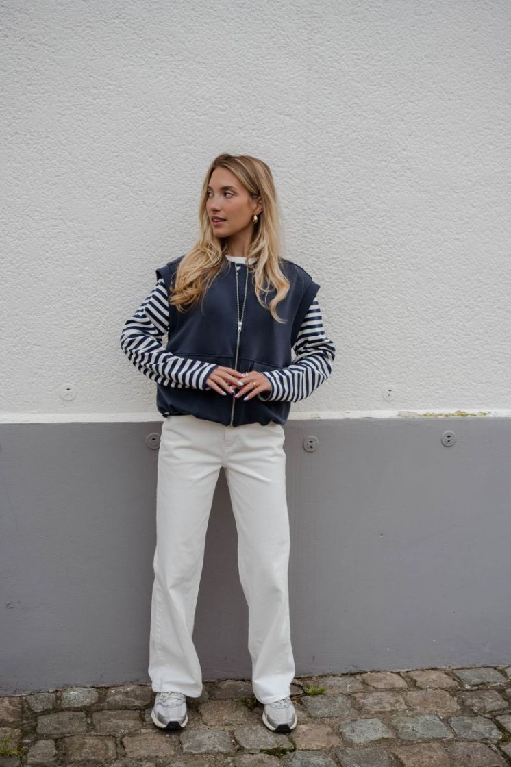 YASCOZE SWEAT VEST - D2D 190953 Navy Bla