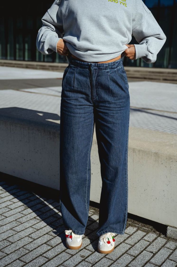 VMRAE HR WIDE JEANS MIX 178006 Dark Blu