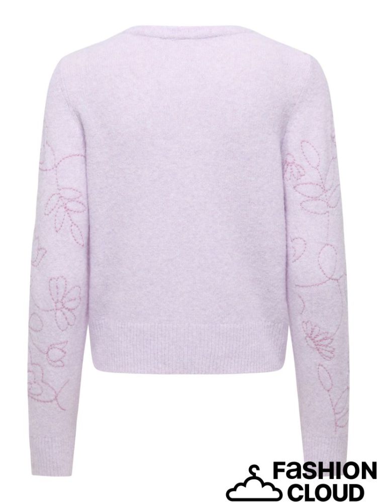 ONLSOLA LS EMB O-NECK CARDIGAN 211732003 Pale
