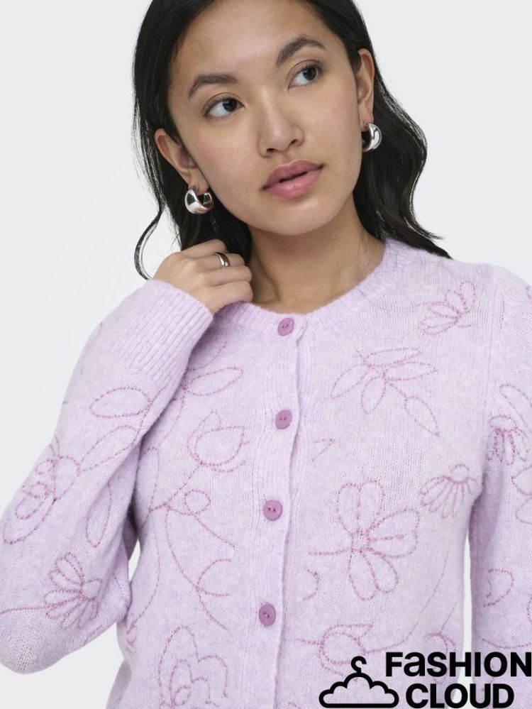 ONLSOLA LS EMB O-NECK CARDIGAN 211732003 Pale
