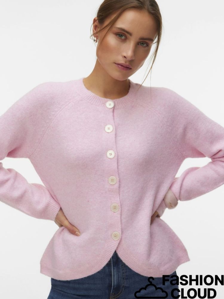 VMWISH LS O-NECK FITTED CARDIG 215710003 Rosea