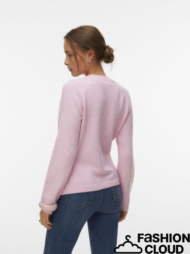 VMWISH LS O-NECK FITTED CARDIG 215710003 Rosea