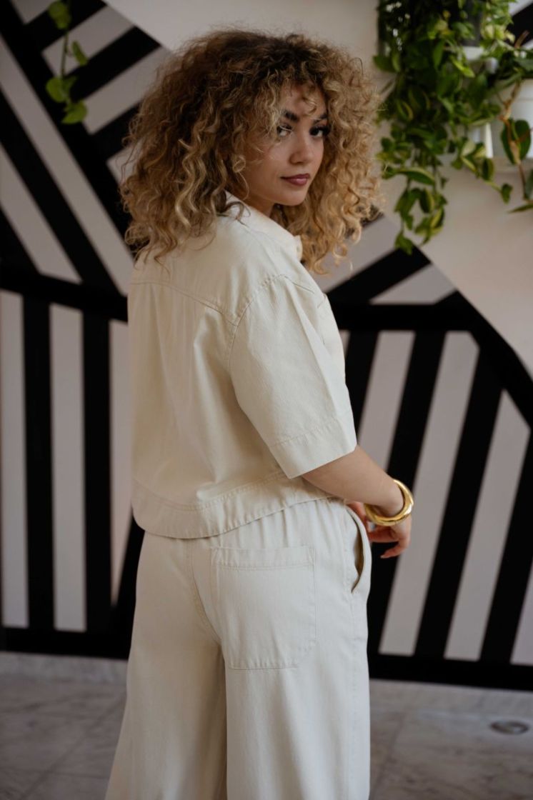 ONLMAISA HW PULL-UP WIDE PANT  177935 Oatmeal