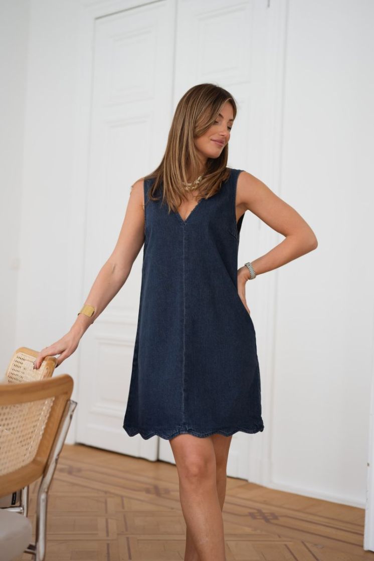 YASSCALLOP SL DENIM DRESS S. - 274417 Dark Blu