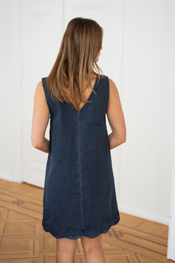 YASSCALLOP SL DENIM DRESS S. - 274417 Dark Blu