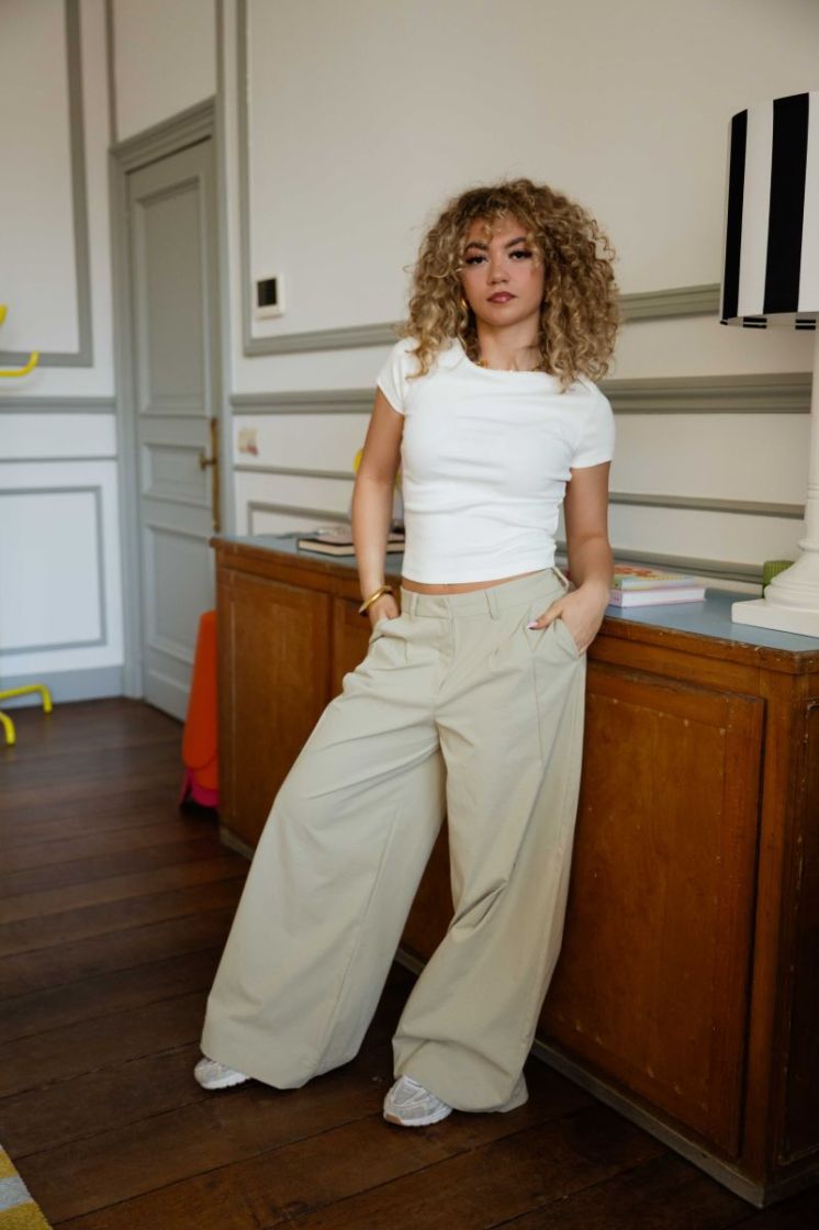 JXADA OLIVE WIDE MW PANTS PNT 176309 Spray Gr