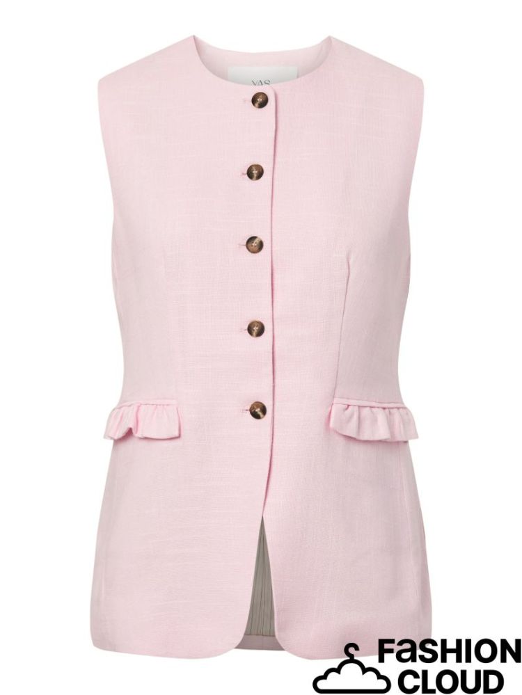 YASAGANA LINEN BLEND WAISTCOAT 285095 Pink Lad