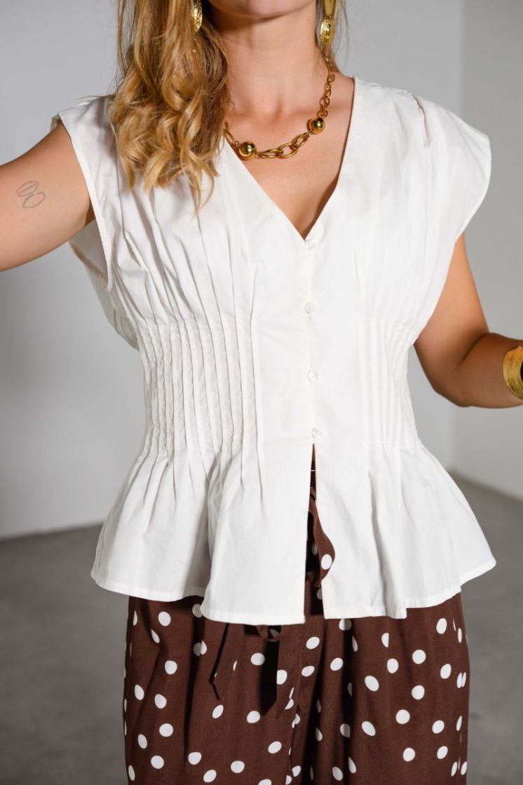 ONLMILA SL WAIST TOP WVN 177922 Cloud Da