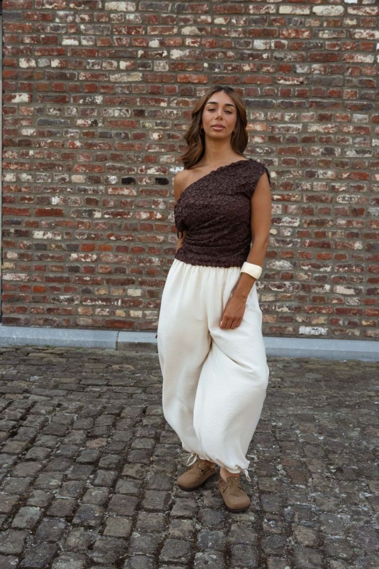 YASKATANA SL OFF SHOULDER TOP  229437 Coffee B