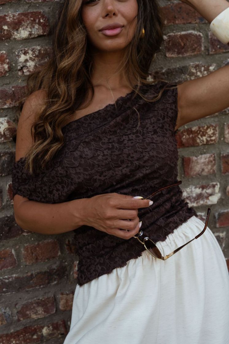 YASKATANA SL OFF SHOULDER TOP  229437 Coffee B