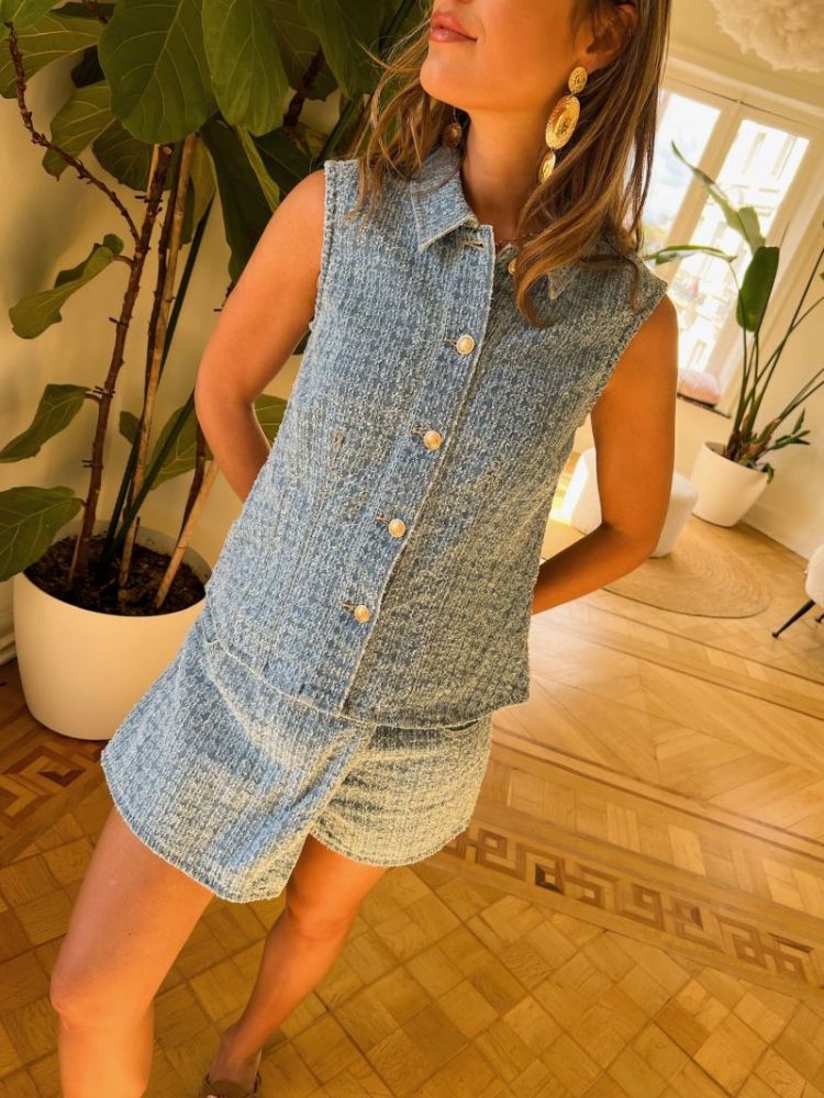 ONLTEXAS BOUCLE REG DNM SKORT  177934 Light Bl