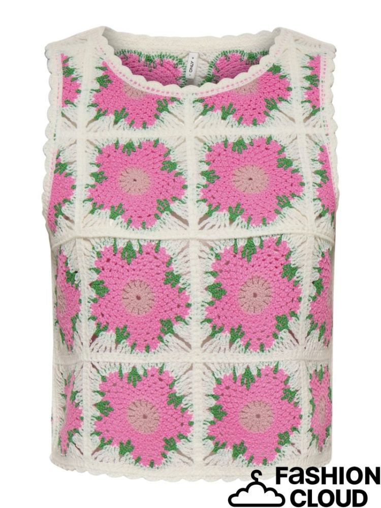ONLEMMA SL O-NECK CROCHET TOP  180083002 Birch