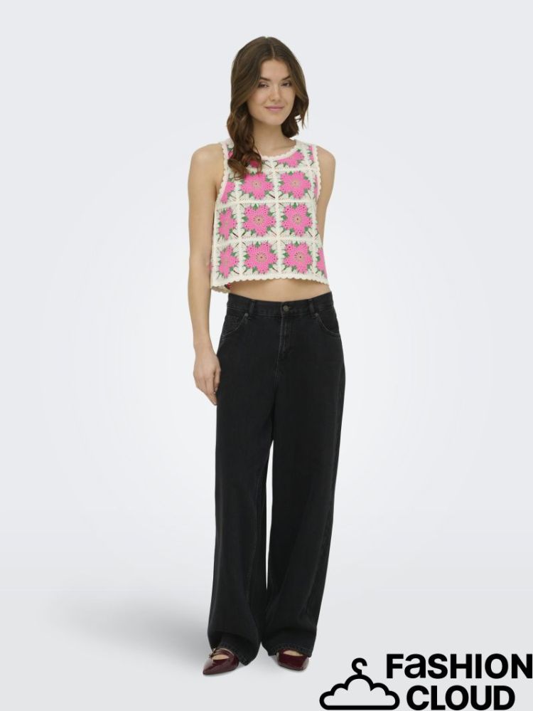 ONLEMMA SL O-NECK CROCHET TOP  180083002 Birch