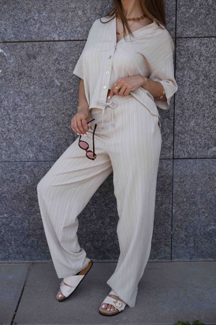 ONLMUNICH MW WIDE CRINKLE PANT 264895 Silver L