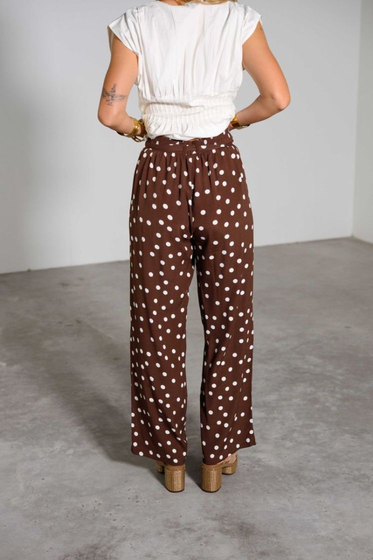 VMELISA NW WIDE TIE PANT WVN 303923002 Choco