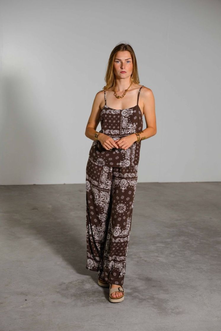 ONLKAVI AMBELPULL UP WIDE PANT 286415001 Choco