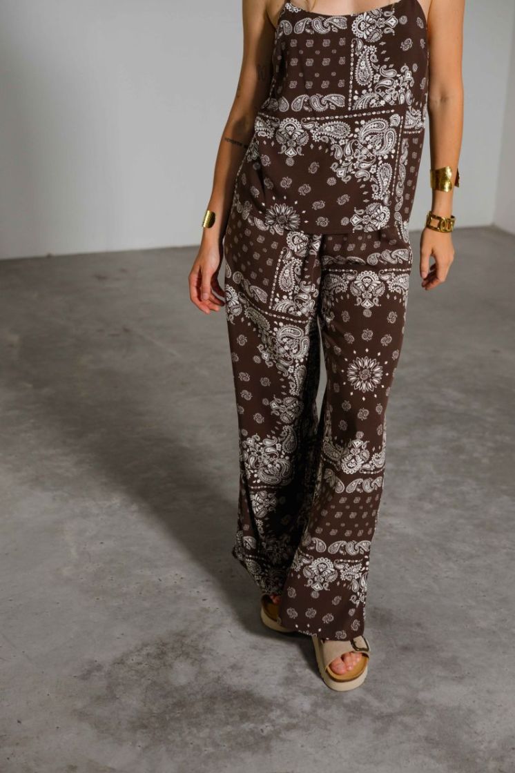 ONLKAVI AMBELPULL UP WIDE PANT 286415001 Choco