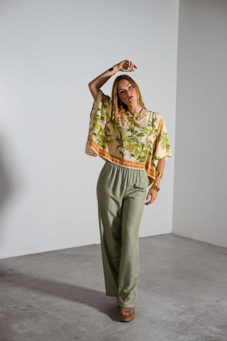 VMHEATHER LS CAPE TOP WVN EXP 300299001 Nile/