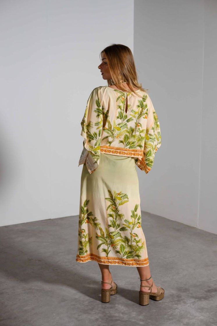VMHEATHER LS CAPE TOP WVN EXP 300299001 Nile/