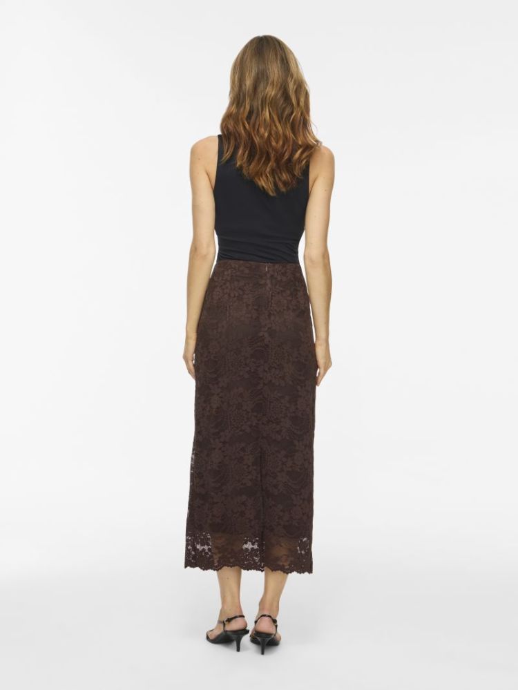 VILORNA HW LACE ANKLE SKIRT 196326 Coffee B
