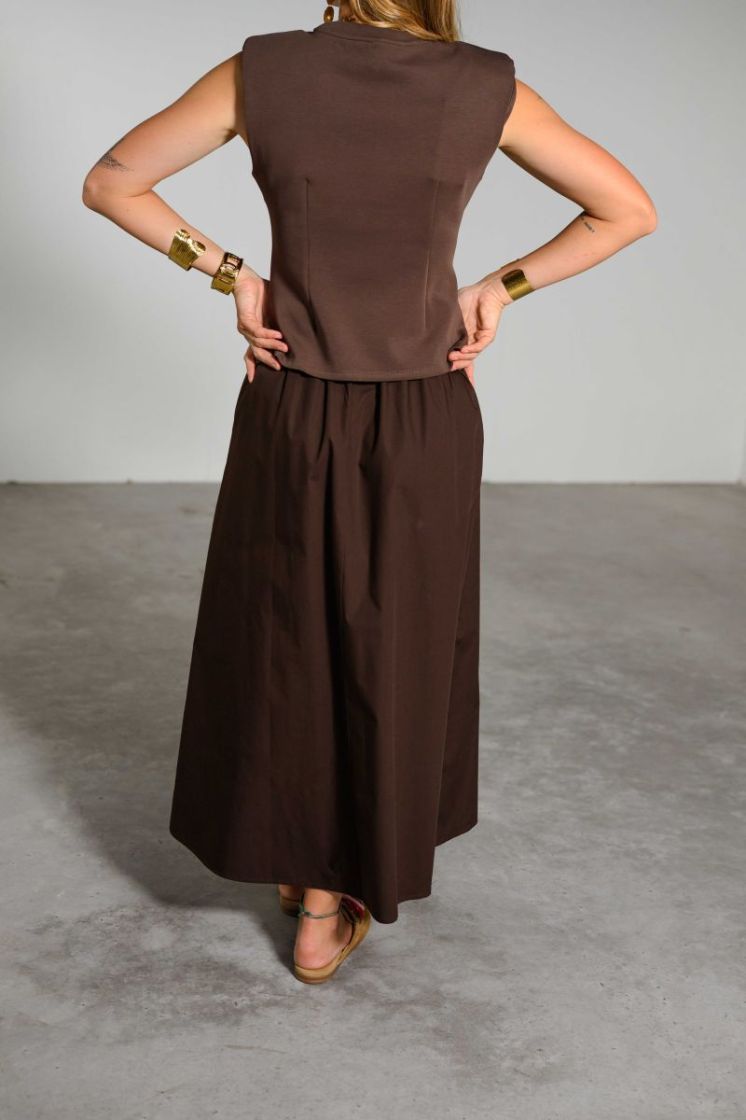 VISOPHIE HW ANKLE SKIRT - NOOS 196326 Coffee B