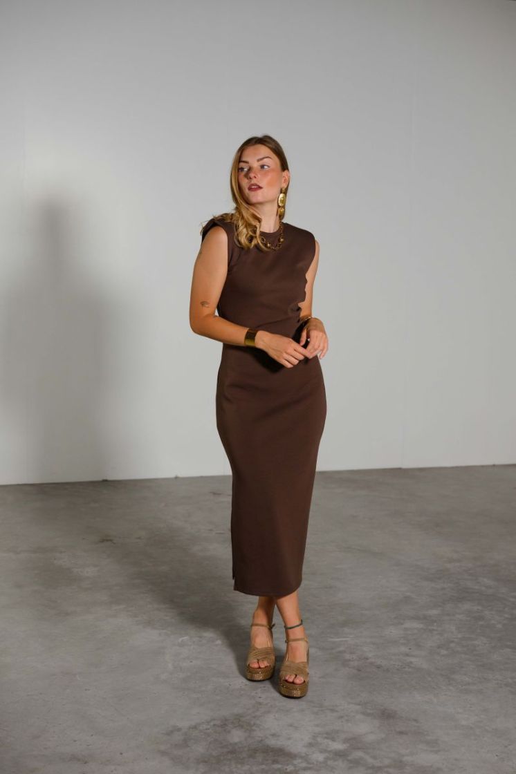YASPINA SL LONG DRESS NOOS 298838 Chocolat