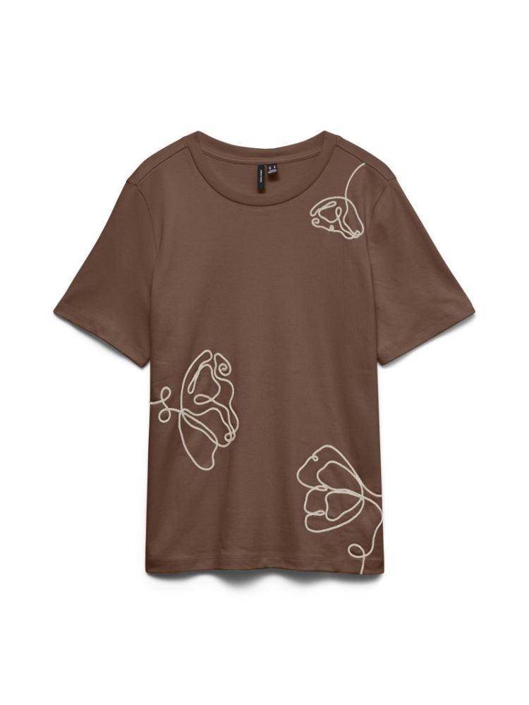 VMIRENE SS O-NECK T-SHIRT JRS 288475002 Cocoa