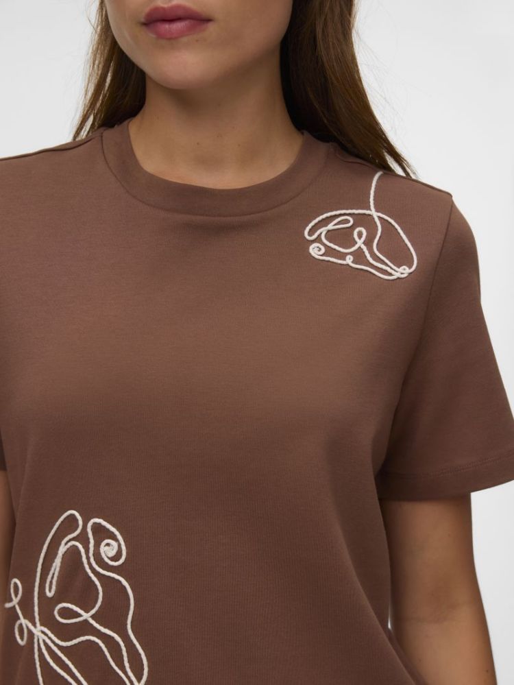 VMIRENE SS O-NECK T-SHIRT JRS 288475002 Cocoa