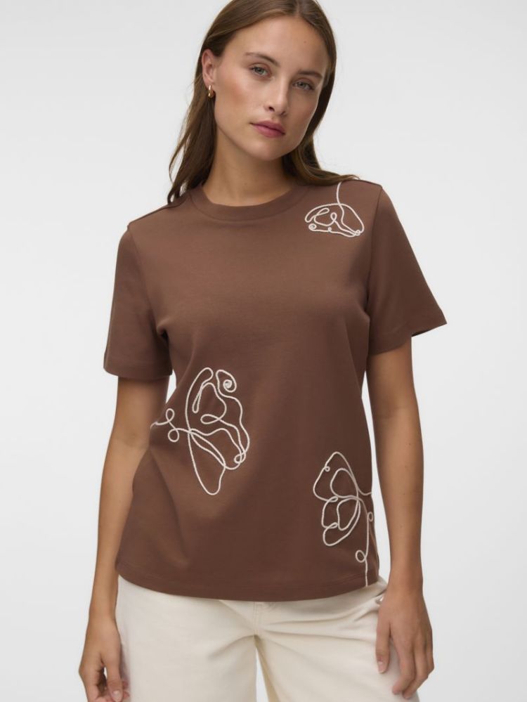 VMIRENE SS O-NECK T-SHIRT JRS 288475002 Cocoa