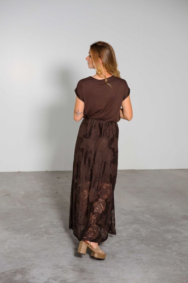 VIMAVEN LACE MAXI SKIRT 196326 Coffee B