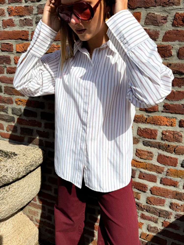 JXCARO POPLIN LS RLX SHIRT WVN 177632009 Blanc