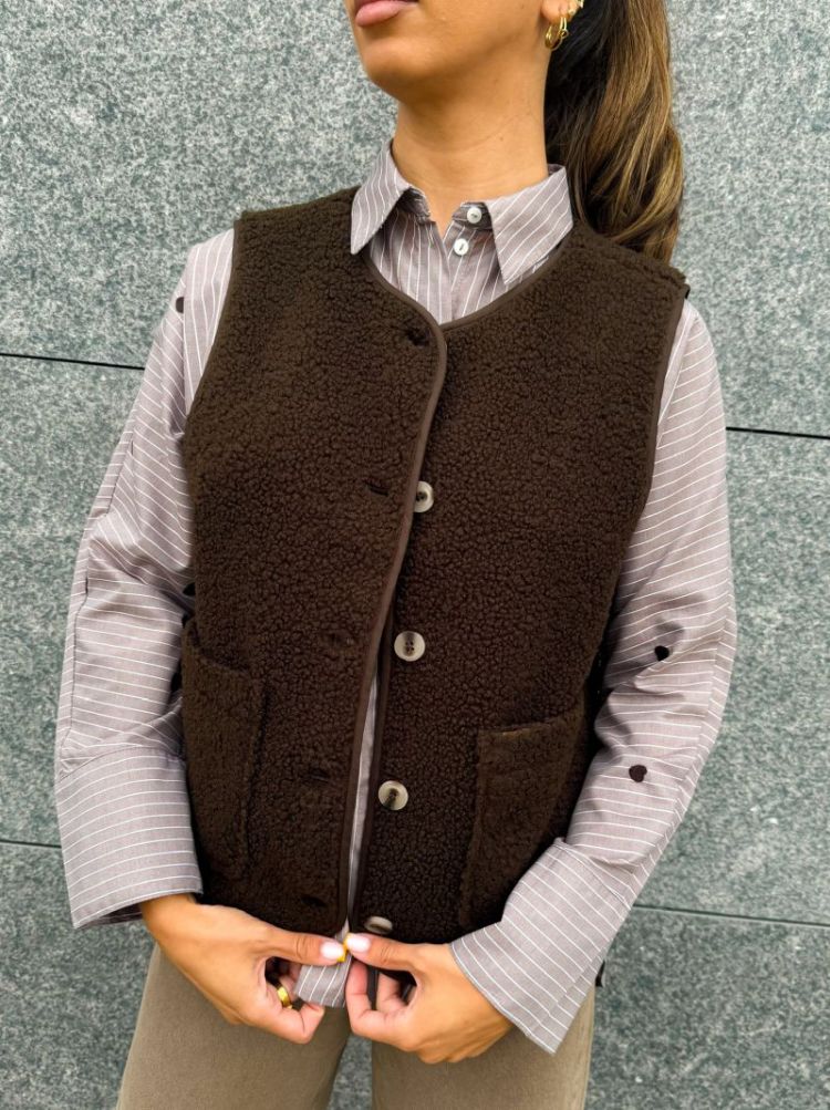 VIADA TEDDY WAISTCOAT - NOOS 196326 Coffee B