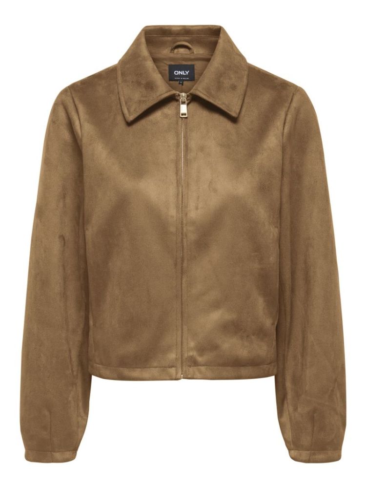 ONLCAROLINA FAUX SUEDE ZIP JKT 178451 Cognac