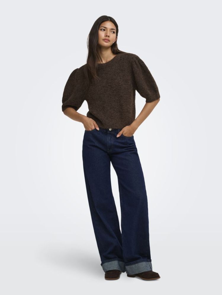 ONLNELLIE SS O-NECK KNT NCA 237375001 Coffe