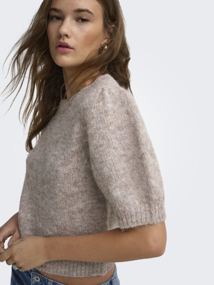 ONLNELLIE SS O-NECK KNT NCA 278275001 Mocha