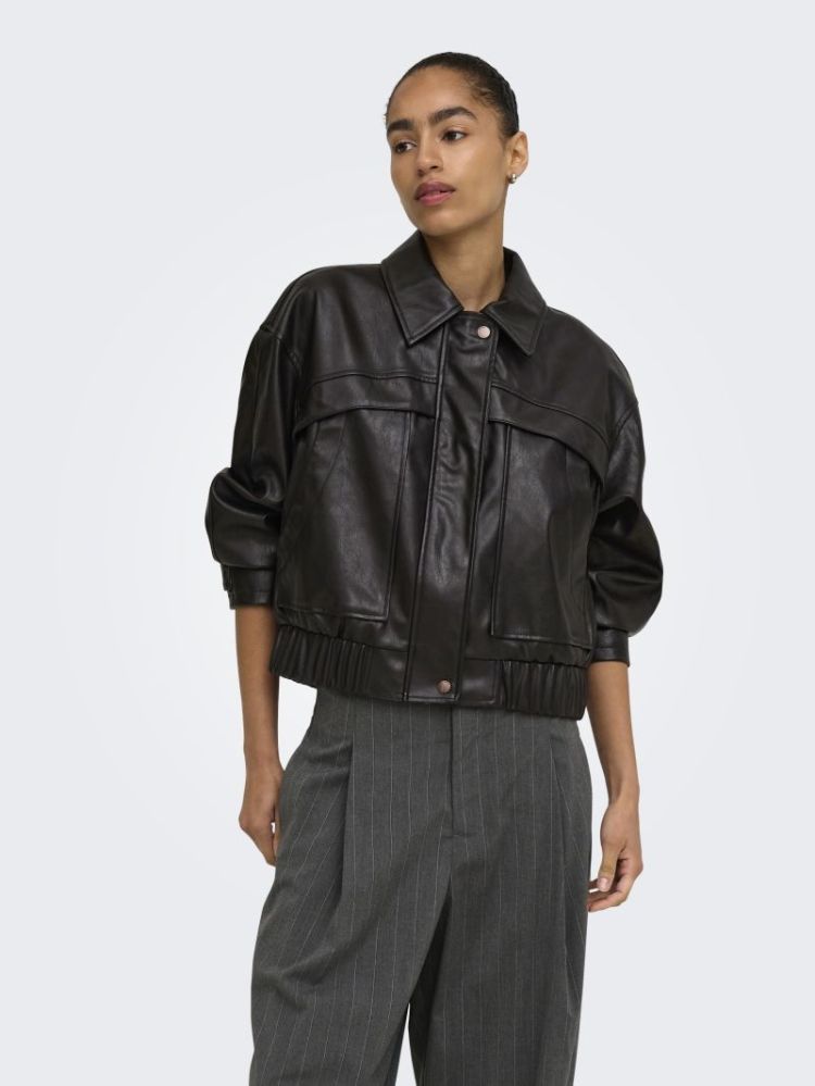 ONLMELLE FAUX LEATHER JACKET O 244915 Chocolat