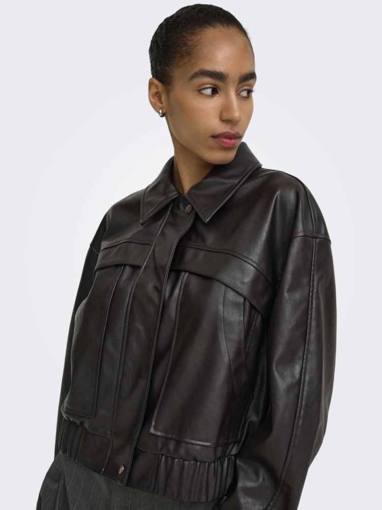 ONLMELLE FAUX LEATHER JACKET O 244915 Chocolat